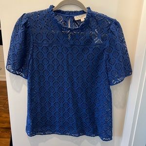 Loft blue lace shirt. Size S. BNWT.